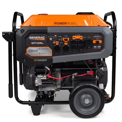 Generac 19,300/15,500-Watt Portable Gas Generator - Electric Start - Home Backup or RV Ready - Heavy Duty Frame - Quiet, Long Runtime, Emergency Power - 49-State Compliant