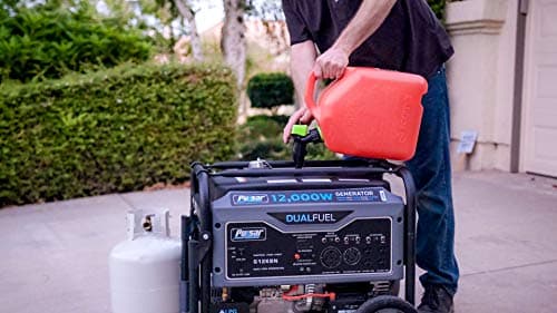 Pulsar G12KBN-SG Heavy Duty Portable Dual Fuel Generator - 9500 Rated Watts & 12000 Peak Watts - Gas & LPG - Electric Start - Transfer Switch & RV Ready - CARB Compliant