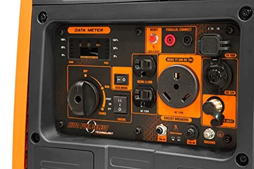 WEN DF451i Super Quiet 4500-Watt Electric Start Dual Fuel RV-Ready Portable Inverter Generator with Fuel Shut-Off