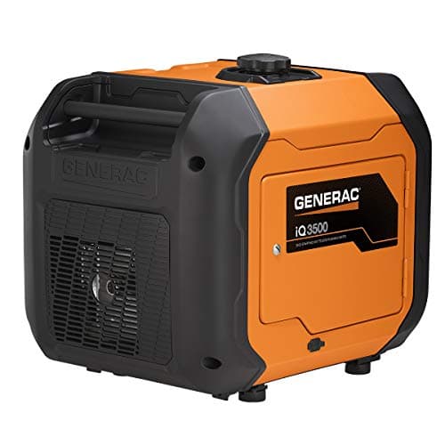 Generac 7127 iQ3500 3,500-Watt Gas-Powered Portable Inverter Generator - Durable, Lightweight Design - Speed Selection for Quiet Performance or Maximum Power - CARB Compliant - Orange/Black