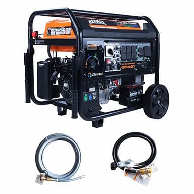 GENMAX 15000W Tri-Fuel Portable Generator - 2025 Model with ATS, CO Sensor, Digital Display & 50A Output Perfect for Home Backup, Construction Sites & Emergency Power (GM15000ET)