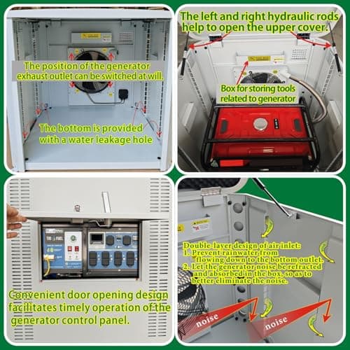 Generator Box, Generator Quiet Box Interior Space: 39.4" x 35" x 35.5"，with Ventilation, Heat Dissipation and Impact Resistance