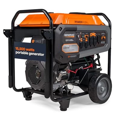 Generac 19,300/15,500-Watt Portable Gas Generator - Electric Start - Home Backup or RV Ready - Heavy Duty Frame - Quiet, Long Runtime, Emergency Power - 49-State Compliant