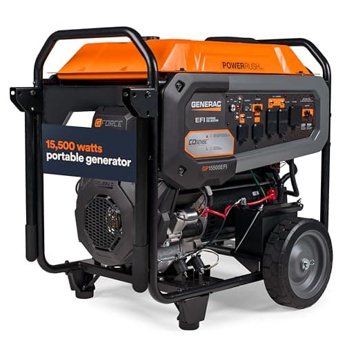 Generac 19,300/15,500-Watt Portable Gas Generator - Electric Start - Home Backup or RV Ready - Heavy Duty Frame - Quiet, Long Runtime, Emergency Power - 49-State Compliant