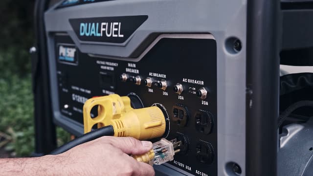 Pulsar G12KBN-SG Heavy Duty Portable Dual Fuel Generator - 9500 Rated Watts & 12000 Peak Watts - Gas & LPG - Electric Start - Transfer Switch & RV Ready - CARB Compliant