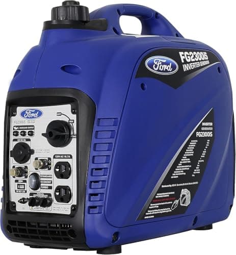 Ford 2300 Watt Gas Inverter Generator, Small Portable & Quiet, Home Use, Camping, Outdoor, CARB Compliant, Parallel Capability, Built Ford Tough, Generadores De Gasolina Silencioso, FG2300IS