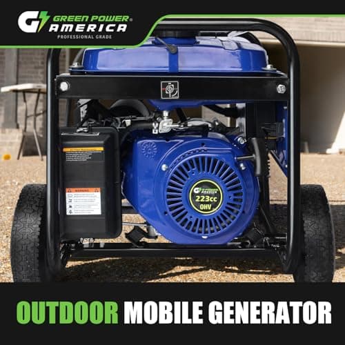 Gasoline Generator GPD5000W, Green/Black