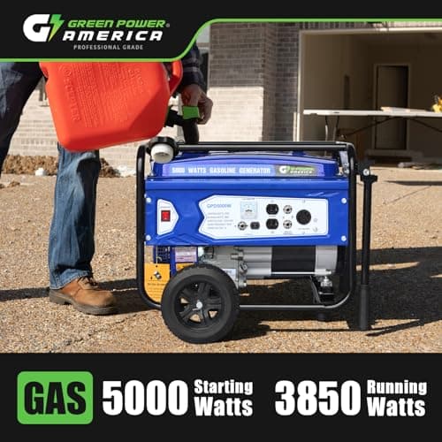 Gasoline Generator GPD5000W, Green/Black