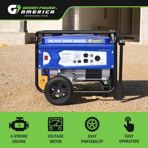 Gasoline Generator GPD5000W, Green/Black
