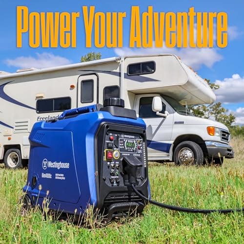 Westinghouse 4000 Peak Watt Super Quiet Portable Inverter Generator, Remote Electric Start with Auto Choke, RV Ready 30A Outlet, Gas Powered, CO Sensor, Parallel Capable