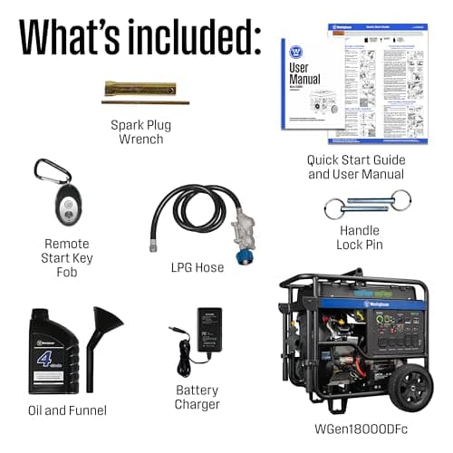 Westinghouse 18000 Peak Watt Dual Fuel Home Backup Portable Generator, Remote Electric Start, Transfer Switch Ready, Gas & Propane Powered, CO Sensor
