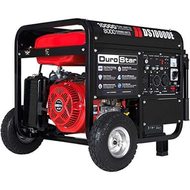 DS10000E Gas Powered Portable Generator-10000 Watt Electric Start-Home Back Up & RV Ready, 50 State Approved, Red/Black