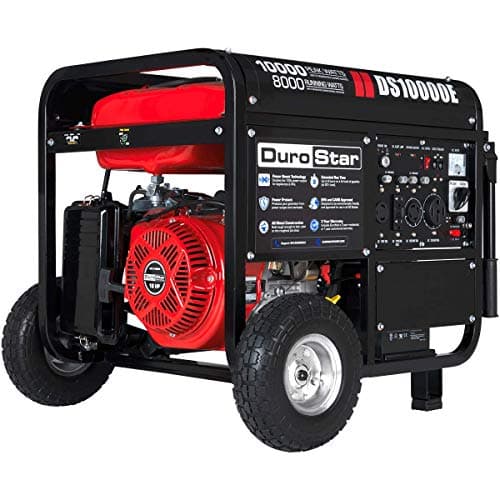 DS10000E Gas Powered Portable Generator-10000 Watt Electric Start-Home Back Up & RV Ready, 50 State Approved, Red/Black