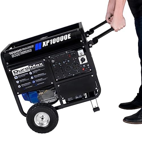 DuroMax XP10000E 10,000-Watt Gas Powered Portable Generator - Electric Start, Whole Home Backup Power, Transfer Switch Ready, RV & Emergency Ready