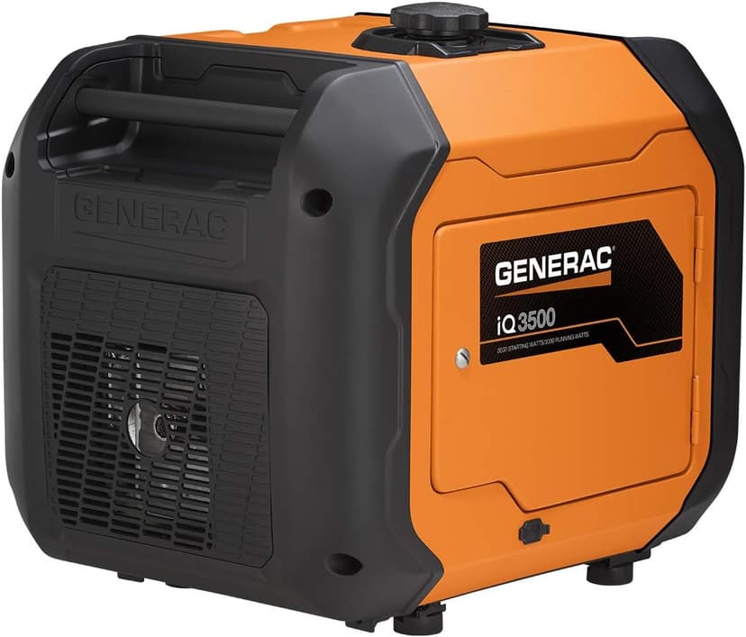 Generac 7127 iQ3500 3,500-Watt Gas-Powered Portable Inverter Generator - Durable, Lightweight Design - Speed Selection for Quiet Performance or Maximum Power - CARB Compliant - Orange/Black