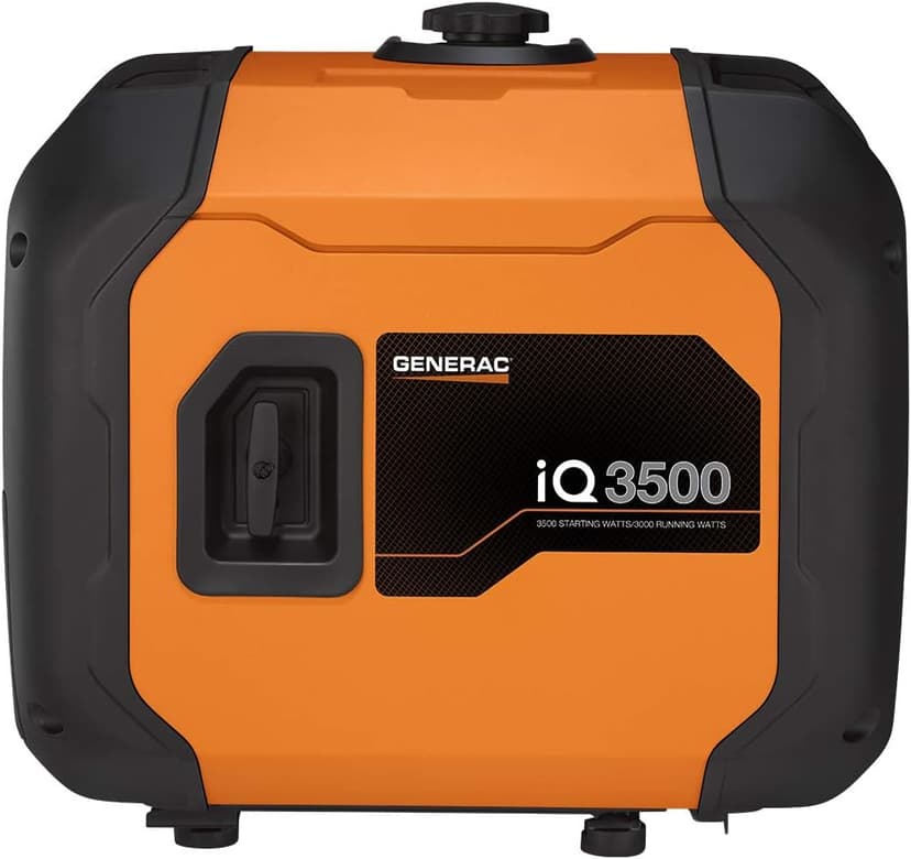 Generac 7127 iQ3500 3,500-Watt Gas-Powered Portable Inverter Generator - Durable, Lightweight Design - Speed Selection for Quiet Performance or Maximum Power - CARB Compliant - Orange/Black