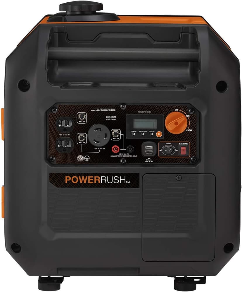 Generac 7127 iQ3500 3,500-Watt Gas-Powered Portable Inverter Generator - Durable, Lightweight Design - Speed Selection for Quiet Performance or Maximum Power - CARB Compliant - Orange/Black