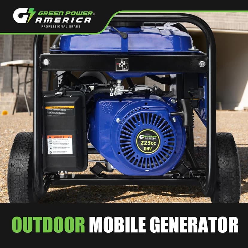 Gasoline Generator GPD5000W, Green/Black