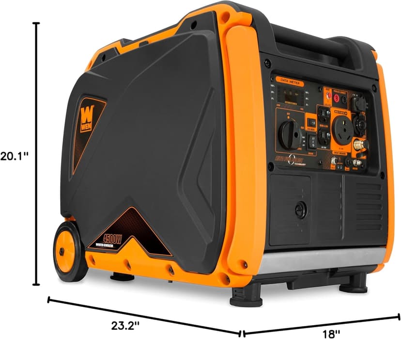 WEN DF451i Super Quiet 4500-Watt Electric Start Dual Fuel RV-Ready Portable Inverter Generator with Fuel Shut-Off