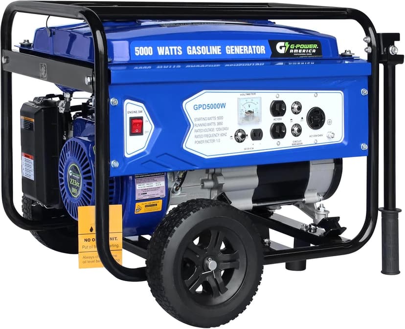 Gasoline Generator GPD5000W, Green/Black