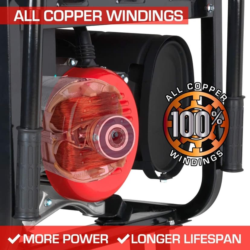 DS10000E Gas Powered Portable Generator-10000 Watt Electric Start-Home Back Up & RV Ready, 50 State Approved, Red/Black