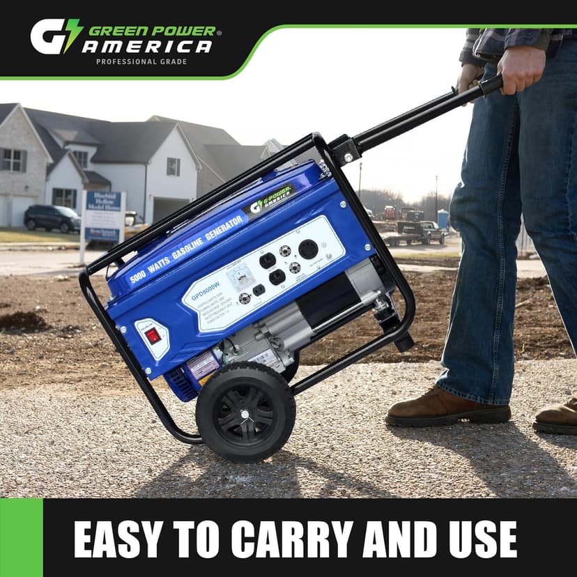 Gasoline Generator GPD5000W, Green/Black