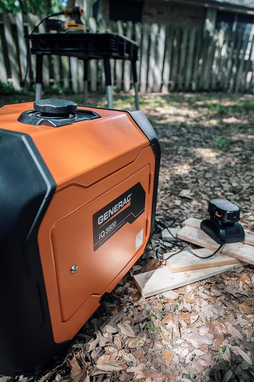 Generac 7127 iQ3500 3,500-Watt Gas-Powered Portable Inverter Generator - Durable, Lightweight Design - Speed Selection for Quiet Performance or Maximum Power - CARB Compliant - Orange/Black