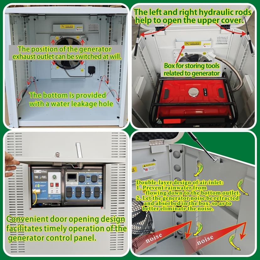 Generator Box, Generator Quiet Box Interior Space: 39.4" x 35" x 35.5"，with Ventilation, Heat Dissipation and Impact Resistance