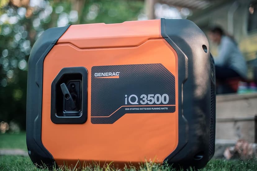 Generac 7127 iQ3500 3,500-Watt Gas-Powered Portable Inverter Generator - Durable, Lightweight Design - Speed Selection for Quiet Performance or Maximum Power - CARB Compliant - Orange/Black