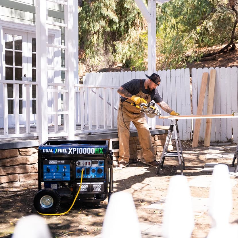 DuroMax XP10000HX 10,000-Watt Dual Fuel Portable Generator - Gas & Propane, Electric Start, Whole Home Power Backup, Transfer Switch Ready, RV & Emergency Ready