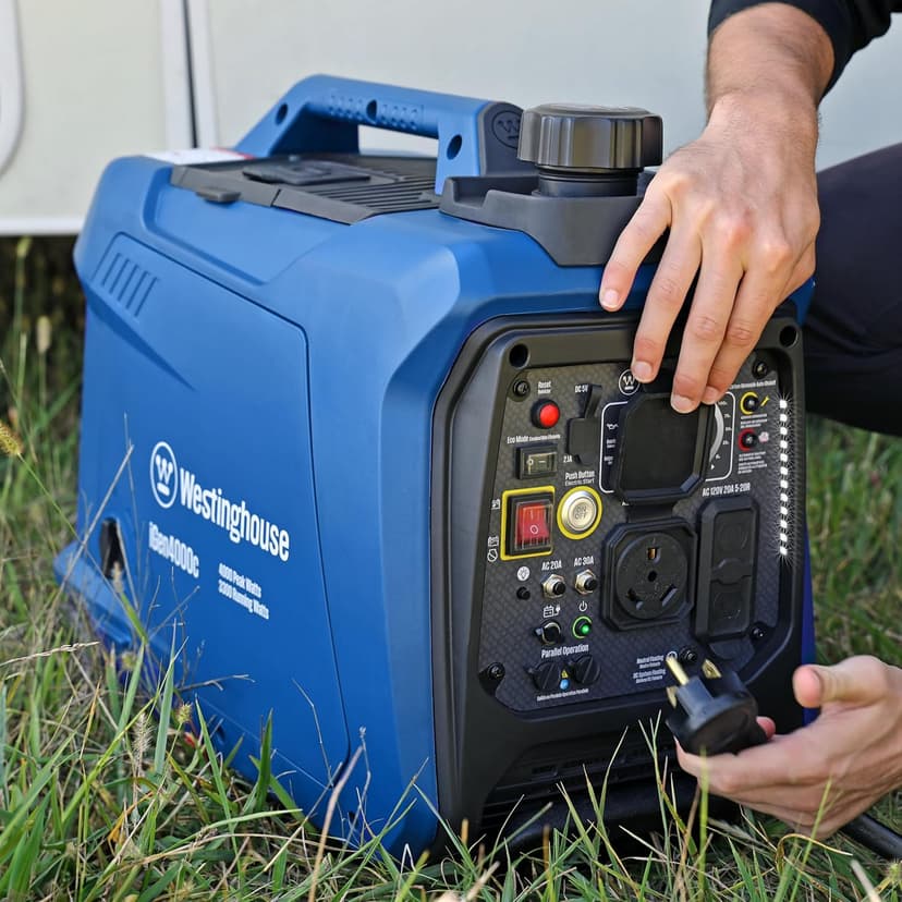 Westinghouse 4000 Peak Watt Super Quiet Portable Inverter Generator, Remote Electric Start with Auto Choke, RV Ready 30A Outlet, Gas Powered, CO Sensor, Parallel Capable