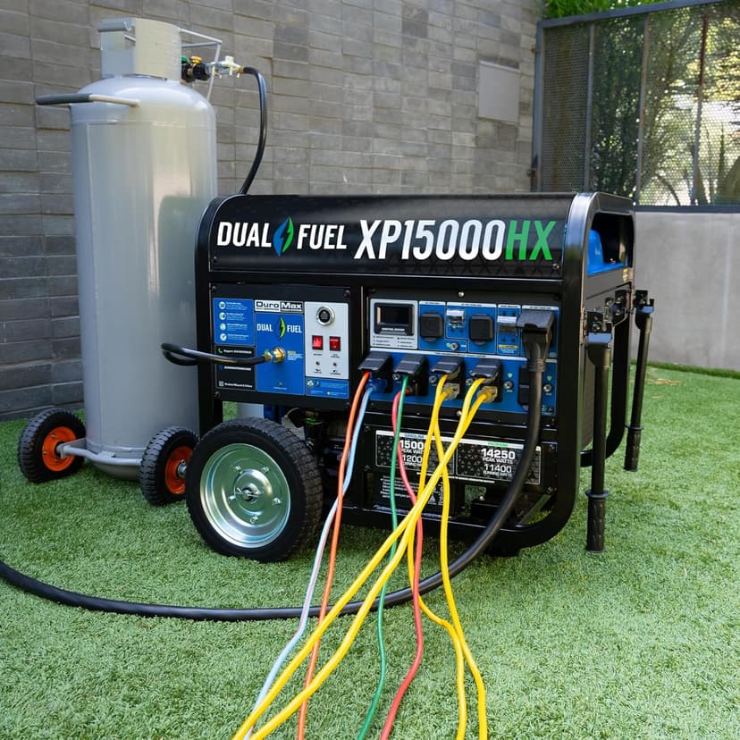 DuroMax XP15000HX 15,000-Watt Dual Fuel Portable Generator - Gas & Propane, Remote Electric Start, Whole Home Power Backup, Transfer Switch Ready, RV & Emergency Ready